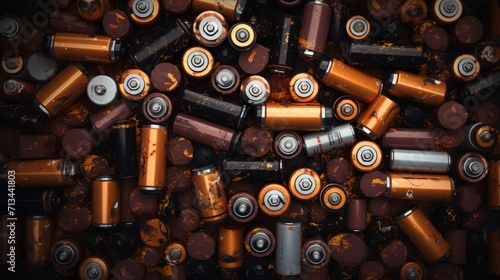 top view, batteries photographed from above, background, 16:9 photo