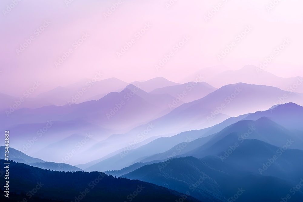Mountain landscape with clouds in the morning, Landscape concept, generative ai