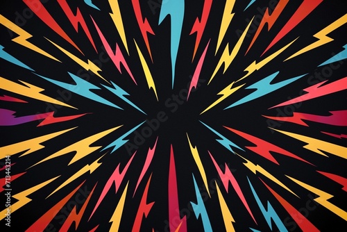 Unveiling Timeless Retro Aesthetics: Dive into a Symphony of Groovy Bolts on a Black Background, Meticulously Designed for a Multicolored Poster that Resonates