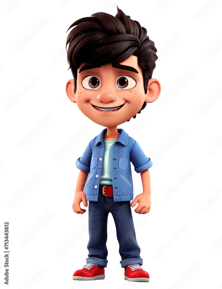 Cartoon 3d character of happy Cute boy Cartoon 3d character of happy Cute boy