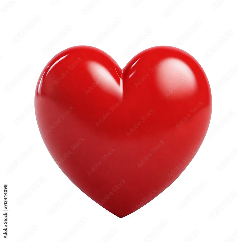 Valentine's Day 3D heart on transparent  background
