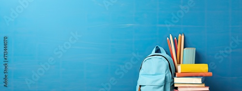 Back to school background with copy space photo