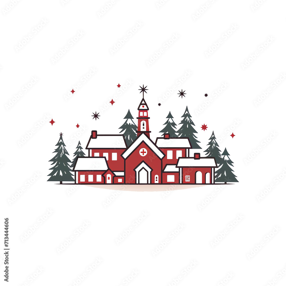 illustration of Christmas_village about Christmas