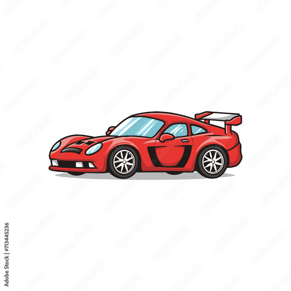 Sport car with isolated white background vector