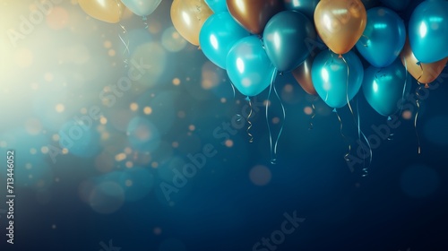Happy birthday background with balloons and lights 