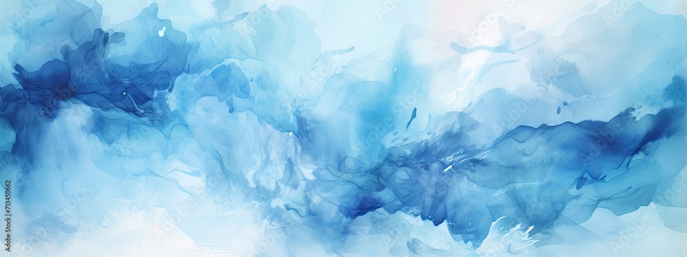 Blue paints watercolor background drawn by brush. Blue paints watercolor background drawn by brush.