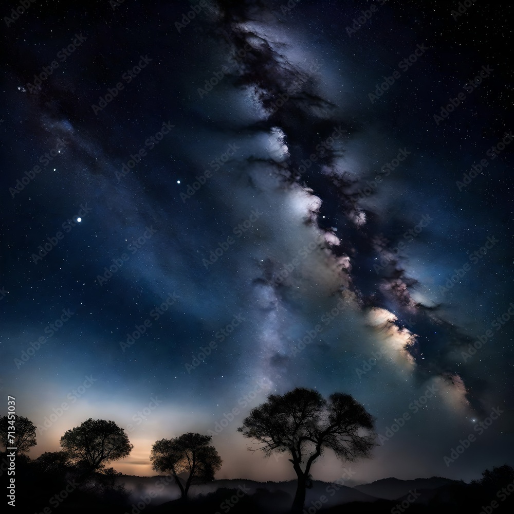 A night sky resembling a canvas painted with stars and cotton-like clouds. - Upscaling by @Badar A night sky resembling a canvas painted with stars and cotton-like clouds. - Upscaling by @Badar