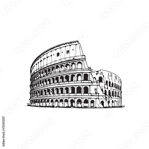 colosseum rome icon vector ilustration