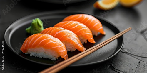 Sushi nigiri, asian cuisine, background, wallpaper.