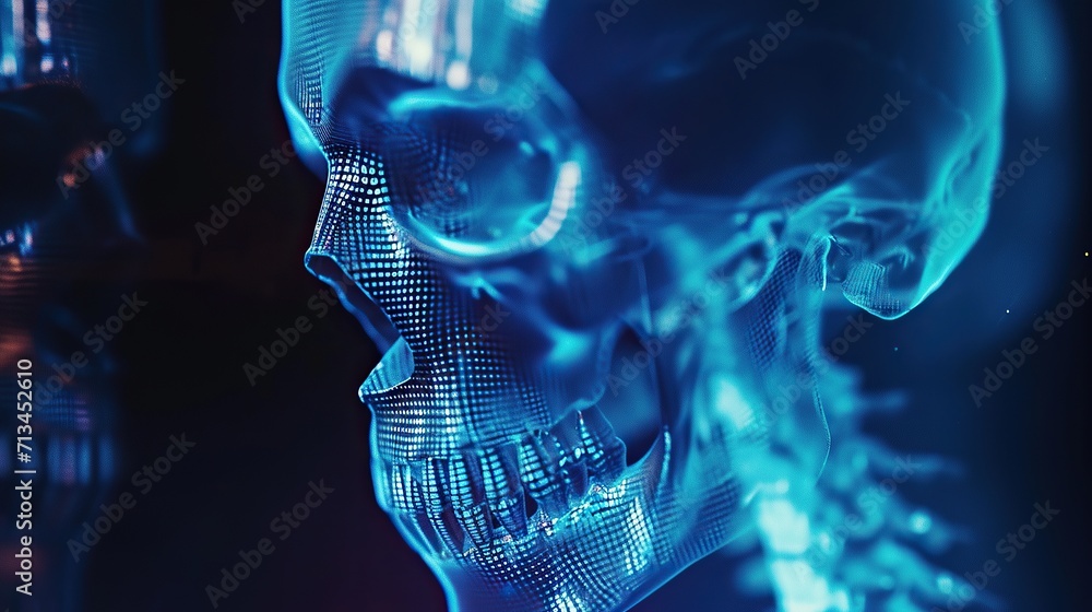 skull in science on background with selective focus skull in science on background with selective focus