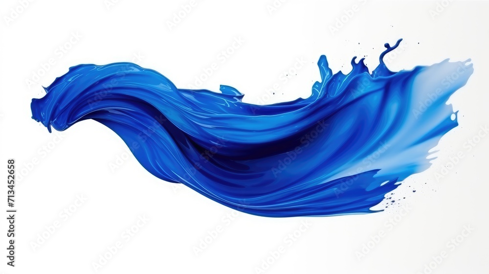 Midnight Tide: Deep Blue Paint Brushstroke