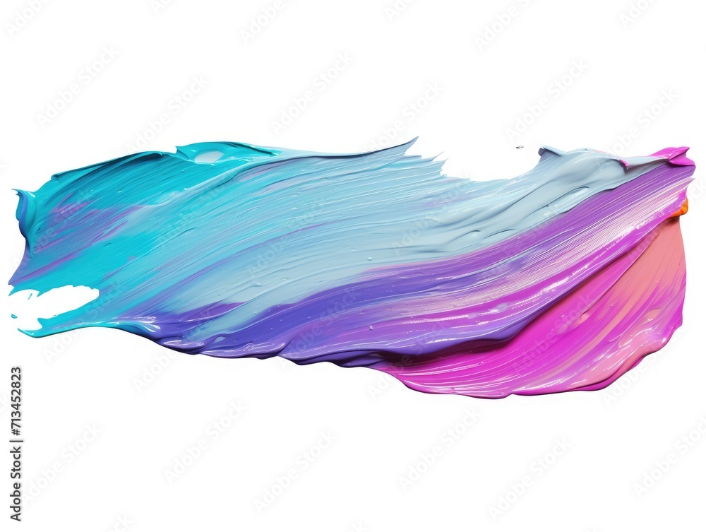 Dreamy Canvas Wave: Magenta to Cyan Paint Arc