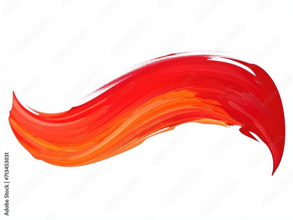 Blazing Trail: Fiery Red and Orange Paint Stroke
