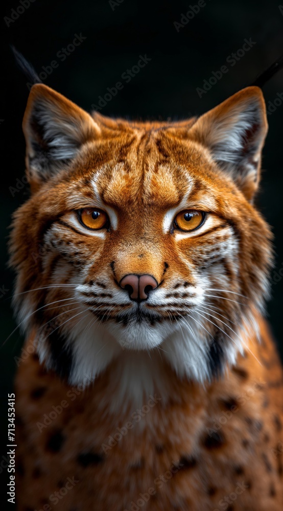 Obraz premium lynx in the forest and in mountainous landscape. created by ai
