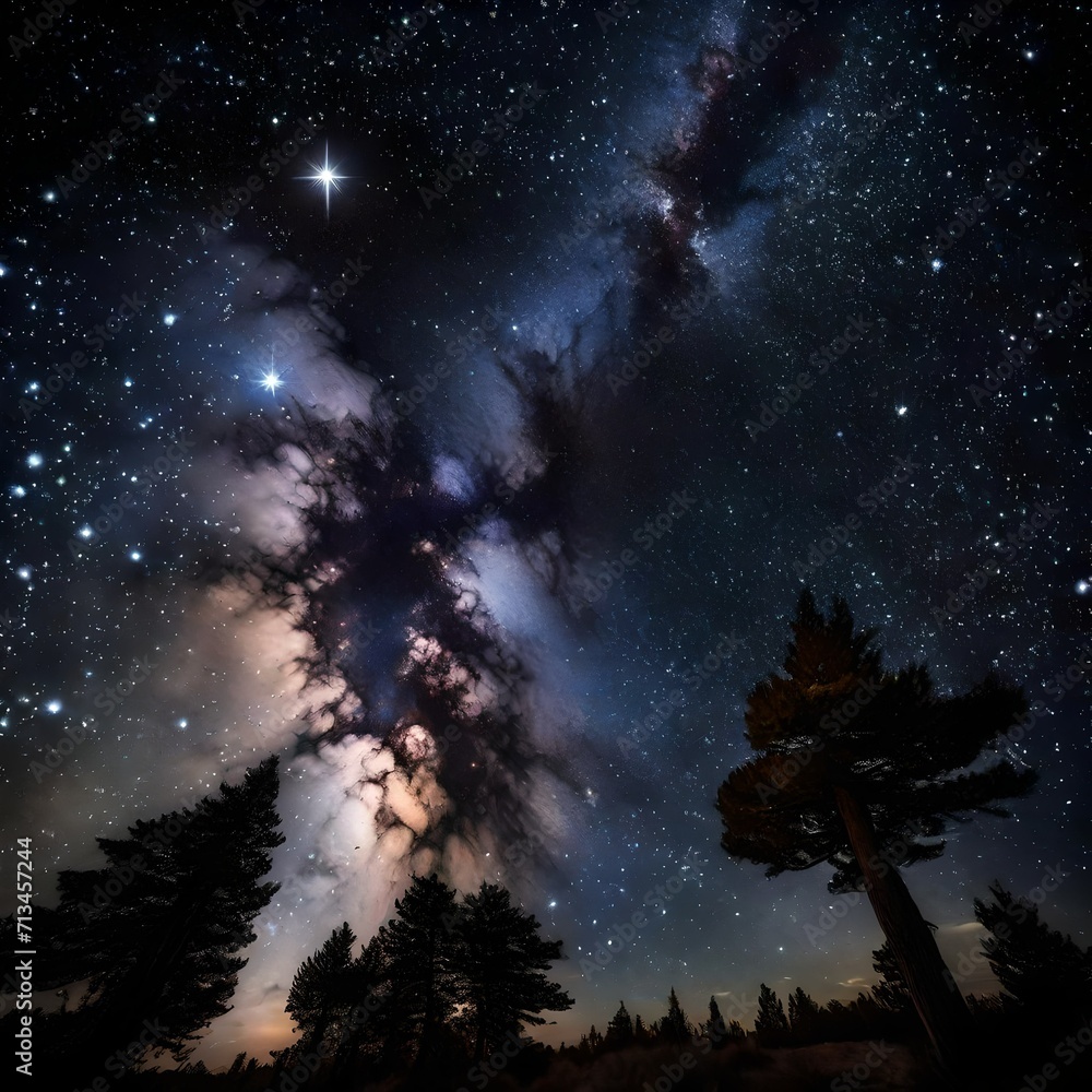A high-resolution image capturing stars scattered across a cloudy night. - Upscaling by @Badar A high-resolution image capturing stars scattered across a cloudy night. - Upscaling by @Badar