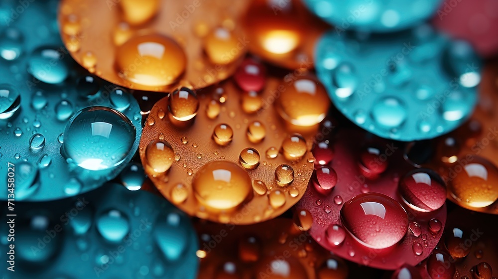 water drops image in popy colors water drops image in popy colors