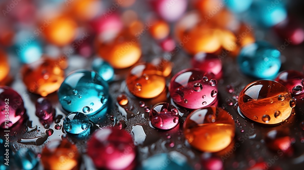 water drops image in popy colors water drops image in popy colors