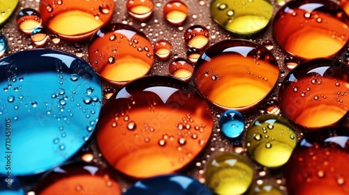 water drops image in popy colors photo