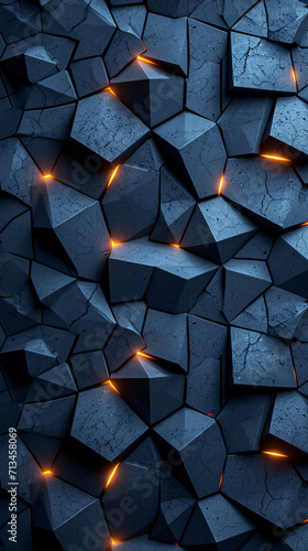 3D geometric pattern in various shades of blue creating a mesmerizing visual effect photo