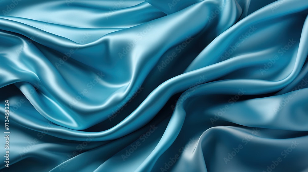 Fototapeta premium Velvet Sky: A Smooth and Soft Blue Satin Fabric Weave Creates a Luxuriously Smooth and Silky Wallpaper Texture