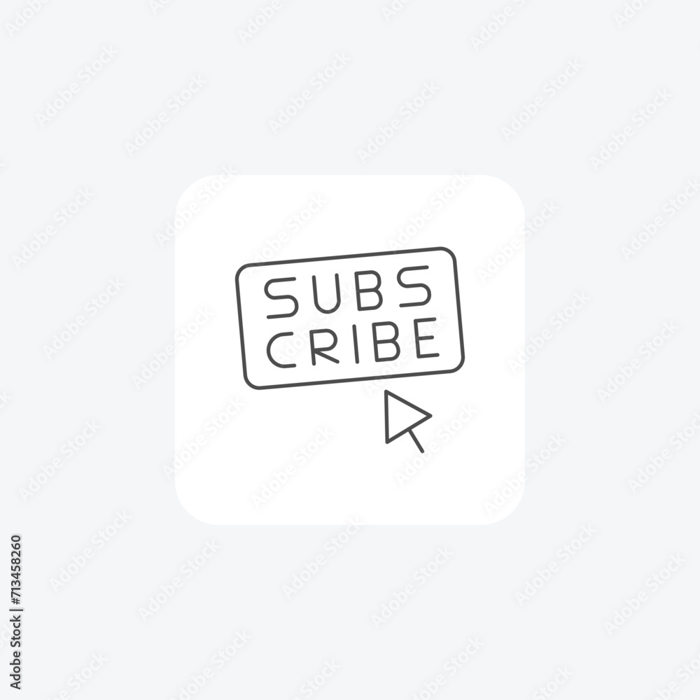 Subscribe grey thin line icon , vector, pixel perfect, illustrator file Subscribe grey thin line icon , vector, pixel perfect, illustrator file