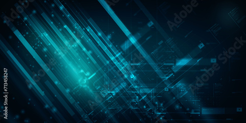 2d illustration Abstract futuristic electronic circuit technology background