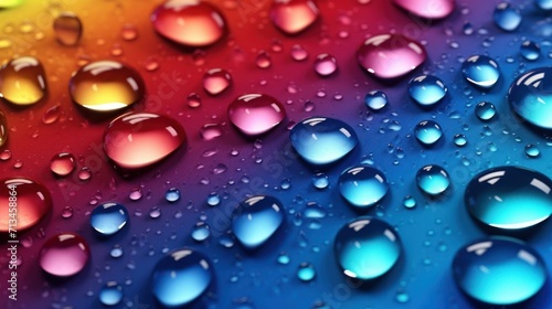 water drops image in popy colors