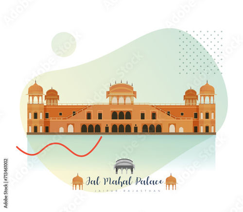 Jal Mahal Palace, Jaipur Rajasthan - Stock Illustration