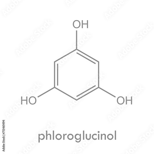 Phloroglucinol structure. Used in pharmaceutical and cosmetic industries.