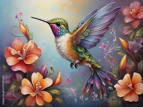 Un colibrí con un toque mágico photo