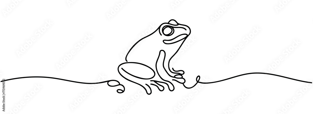 the frog is drawn as a continuous one line. the frog is drawn as a continuous one line.