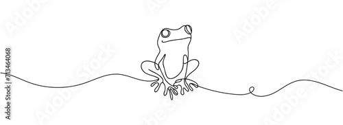 the frog is drawn as a continuous one line. photo
