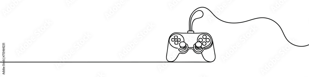 Obraz premium The game joystick is drawn in one continuous line.
