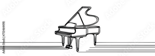 continuous drawing of a piano in one line