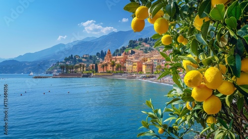 Wallpaper Mural Menton french city. Generative AI Torontodigital.ca