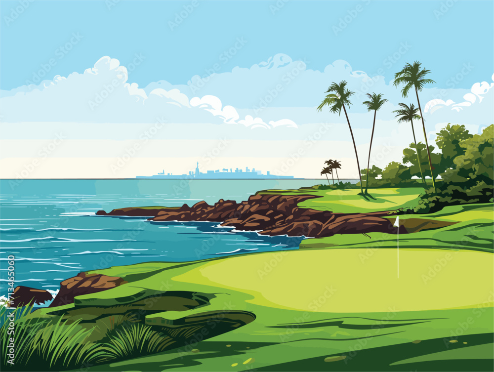 golf playground in the morning