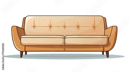 Modern comfort: Isolated beige soft sofa with a modern design for the living room or reception, showcasing a blend of style and comfort on a white background.