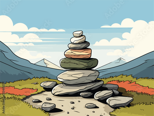 zen stones on the beach