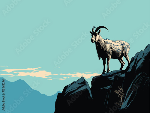 mountain goat on a rock