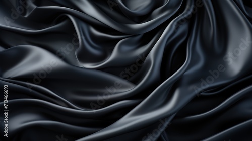 Silky Elegance: A Luxurious Black Satin Fabric Weave Creates a Soft and Smooth Wallpaper Background