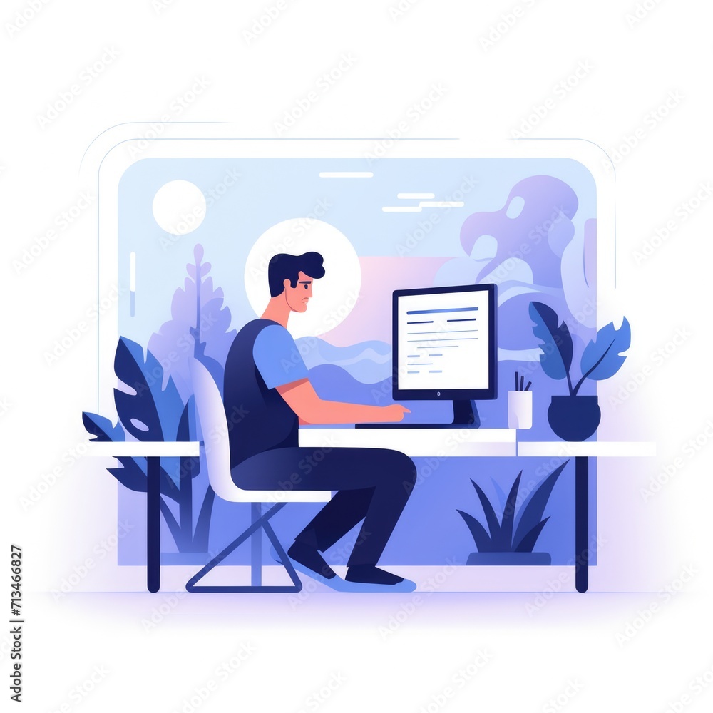 a developer , icon illustration, flat design a developer , icon illustration, flat design