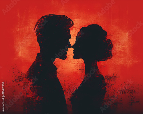 Modern illustration of a loving couple