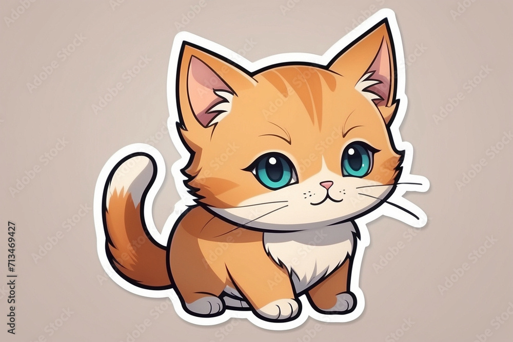 cute chibi sticker icon cat cute chibi sticker icon cat