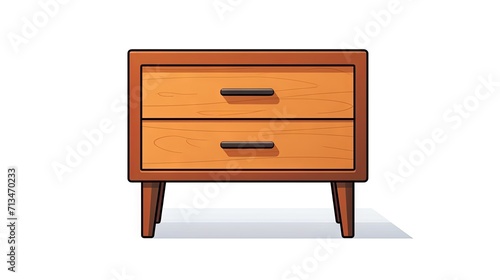 A modern wooden nightstand with a drawer, isolated on a white background, showcasing functional design and elegance for organized bedside essentials