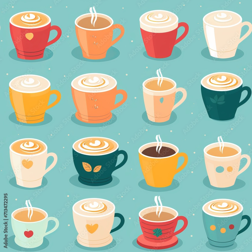 Elegant coffee cup pattern. a stylish and versatile design for various applications and decorations Elegant coffee cup pattern. a stylish and versatile design for various applications and decorations