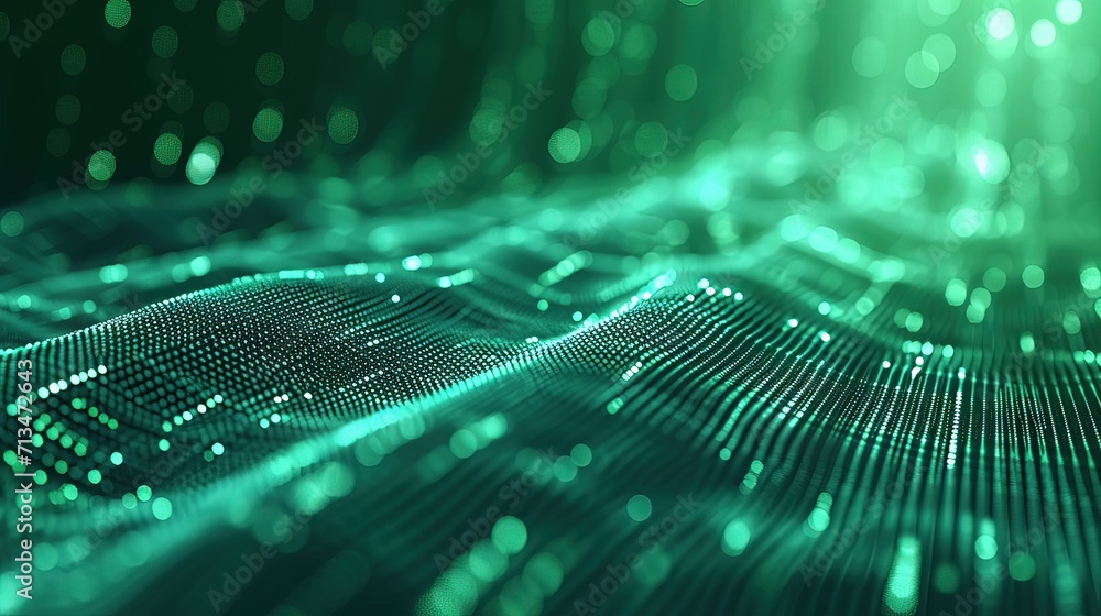 Green pixelated background illustrating a digital data point pattern, representative of digital technology. Generative AI. Green pixelated background illustrating a digital data point pattern, representative of digital technology. Generative AI.