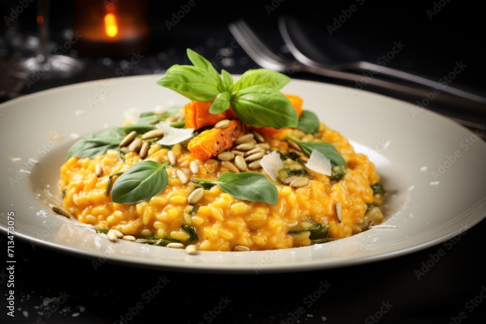 a close up of a plate of food with broccoli and carrots on a table with a candle in the background. a close up of a plate of food with broccoli and carrots on a table with a candle in the background.