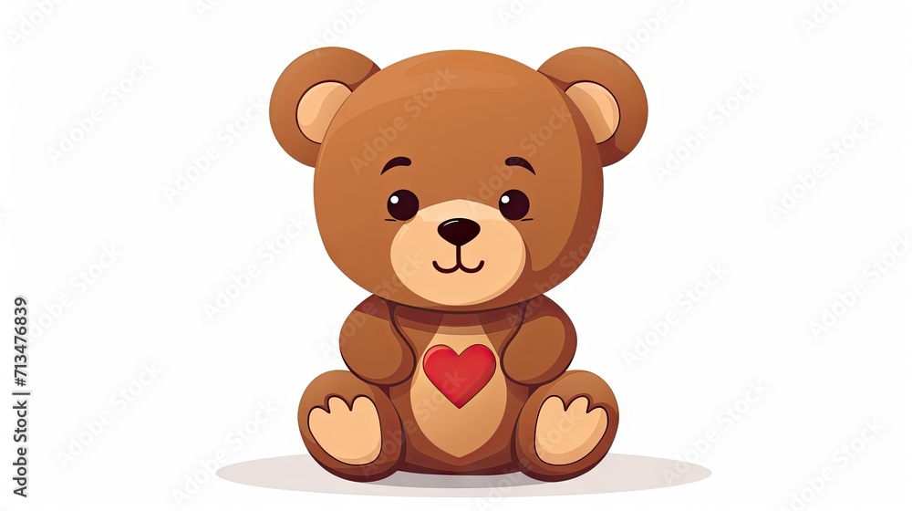 Obraz premium funny teddy bear cartoon on a white background.
