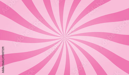 Candy color sunburst background. Abstract pink cream sunbeams design wallpaper. Colorful spinning lines for template  banner  poster  flyer. Vector backdrop