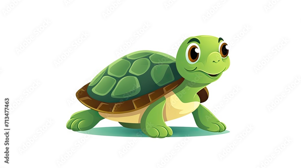 Fototapeta premium cartoon turtle on a white background.